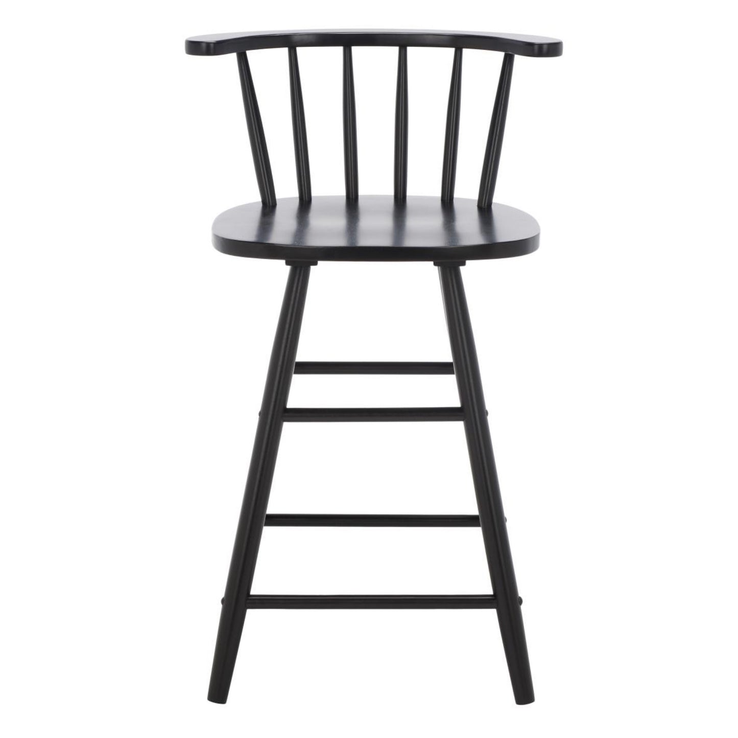 Jay 25 in. Black Low-Back Wood Frame Counter Stool