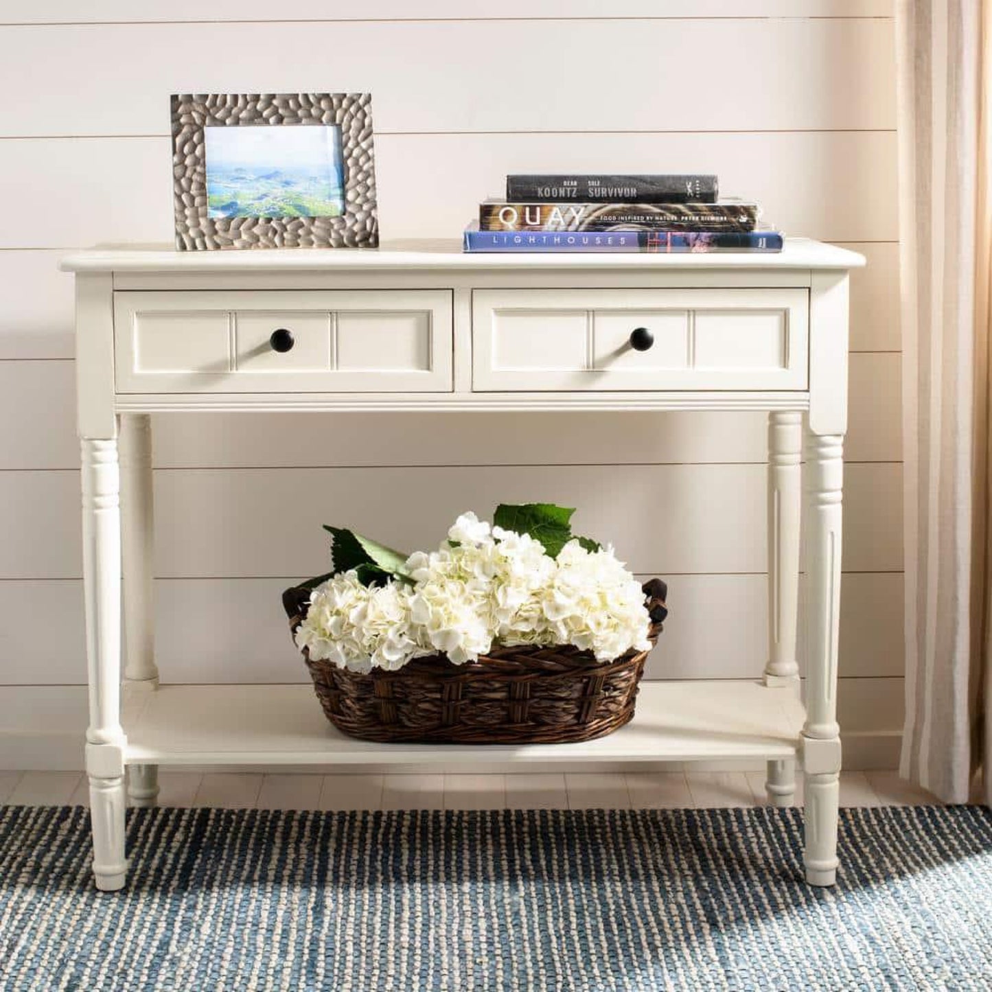 Safavieh Samantha 2-Drawer Console Table Distressed Cream