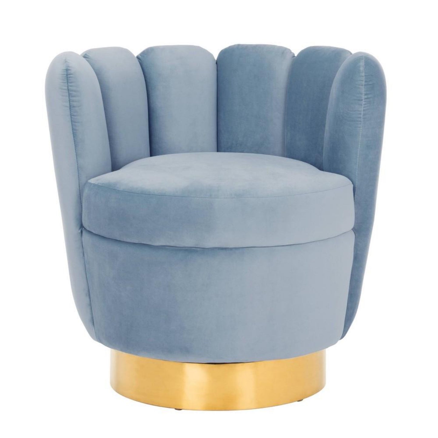 Arrow Channel Tufted Chair Light Blue