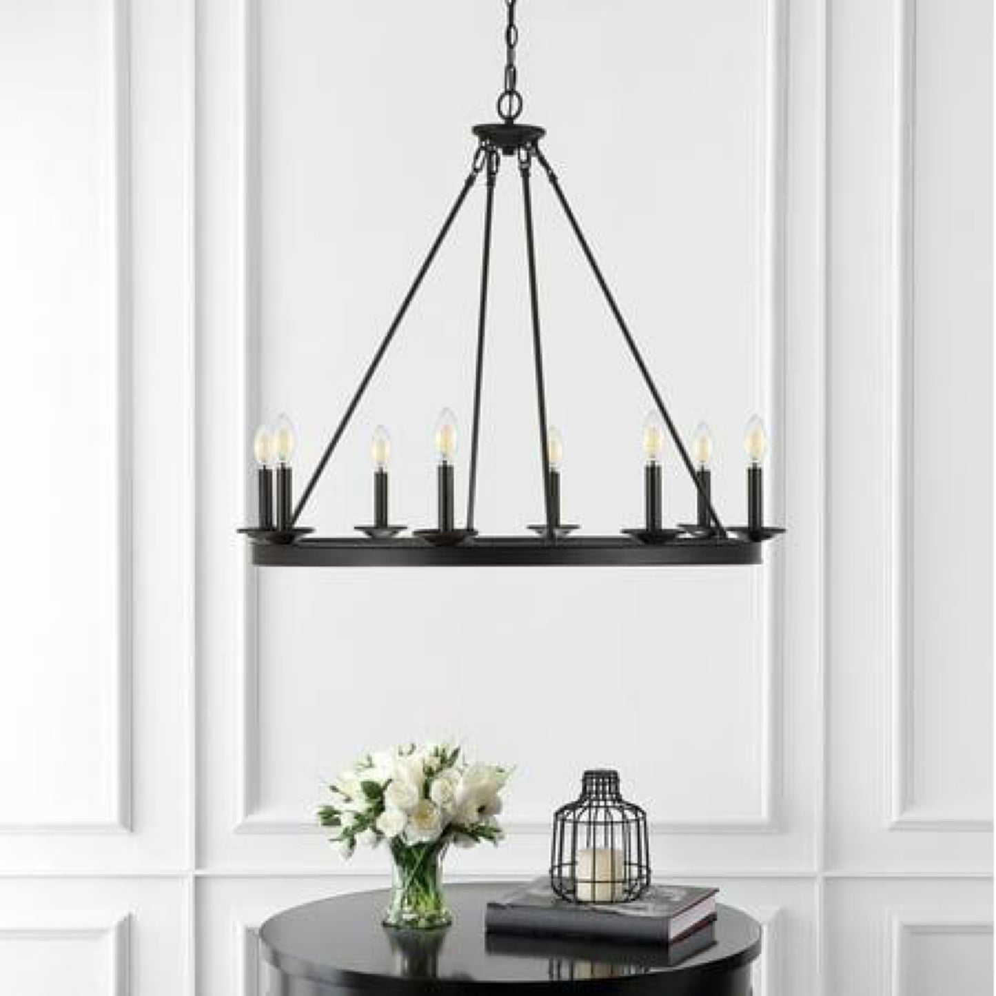 Safavieh Fauna 8 Light Industrial Adjustable Chandelier Black
