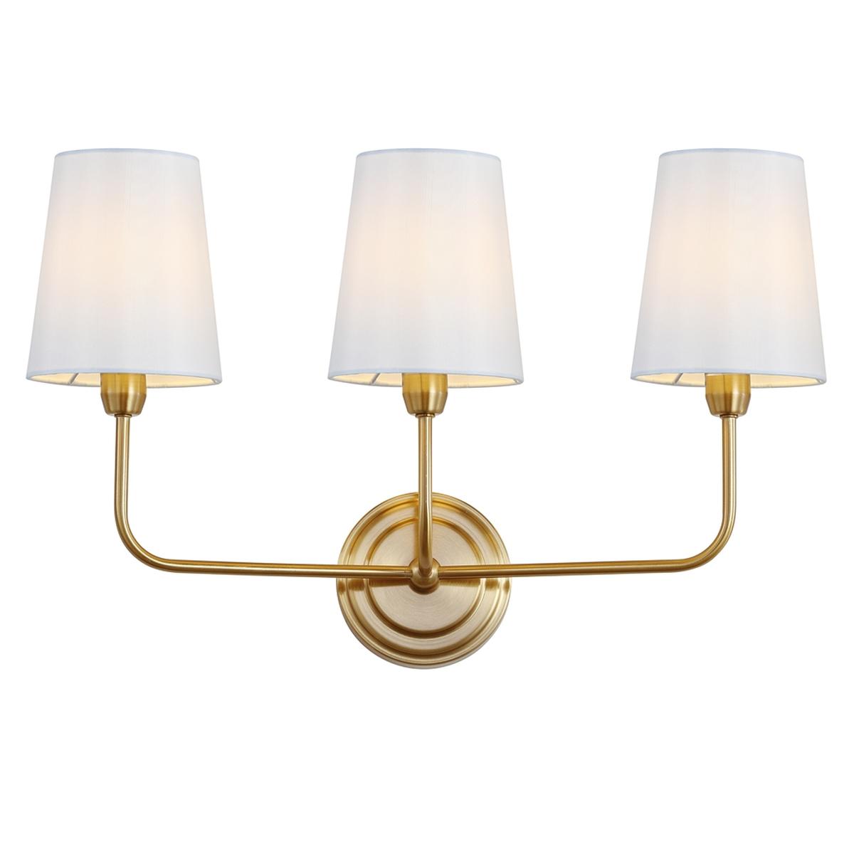 Safavieh Sawyer Brass Gold 3-Light Wall (LED Bulbs Included) Sconce
