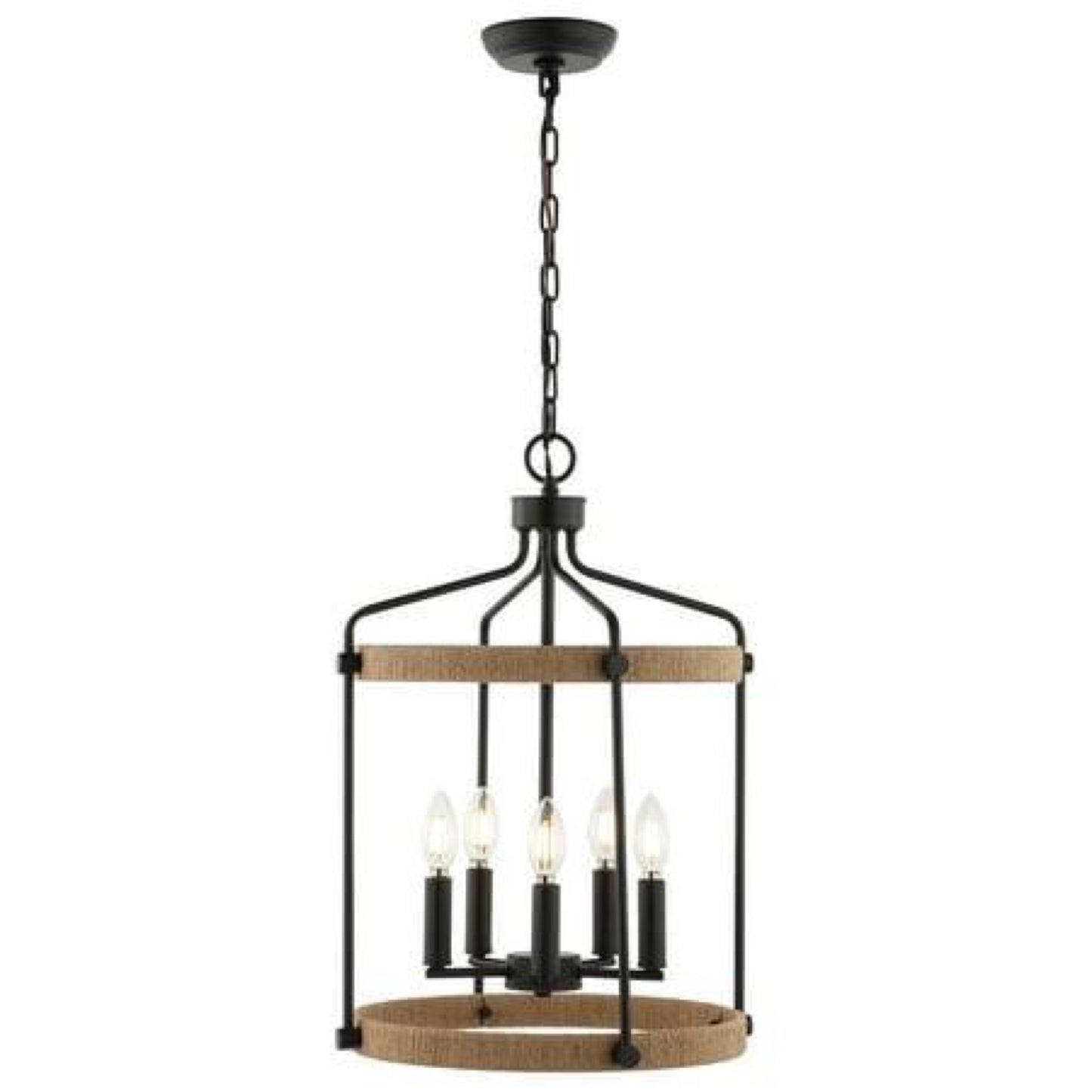 Safavieh DWYER 5-Light LED Black Metal Pendant Light with Shade