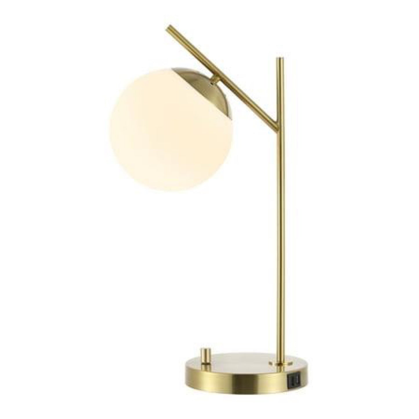 Safavieh Suna 20" Mid-Century Brass Iron Lamp w/ USB