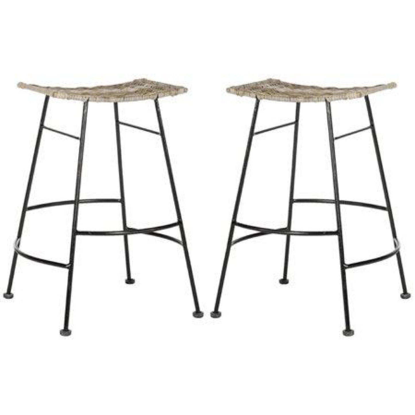 Set of 2 Counter Height Barstool Gray
