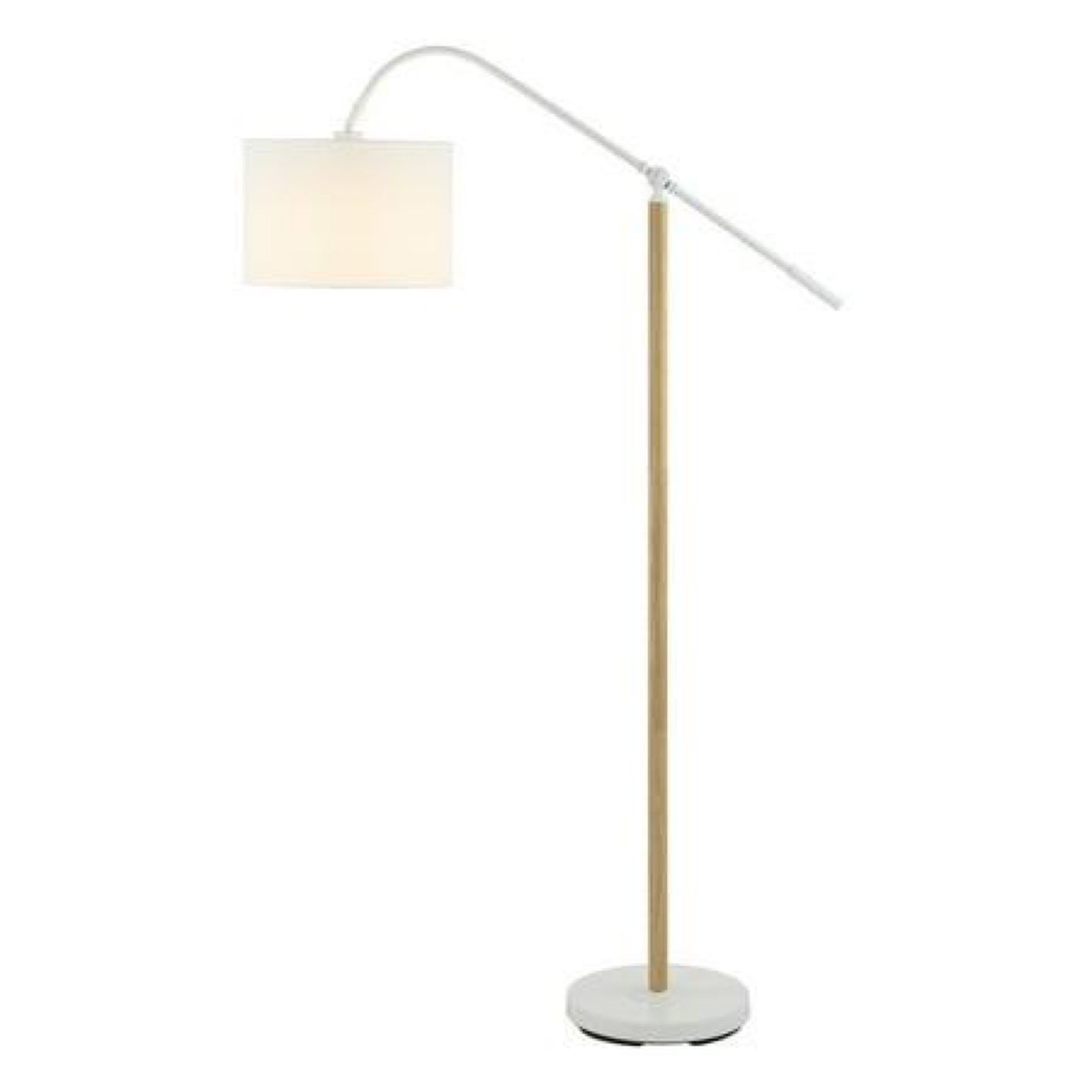 Safavieh Levitt 61 in. Modern White Iron Floor Lamp with White Cotton Shade