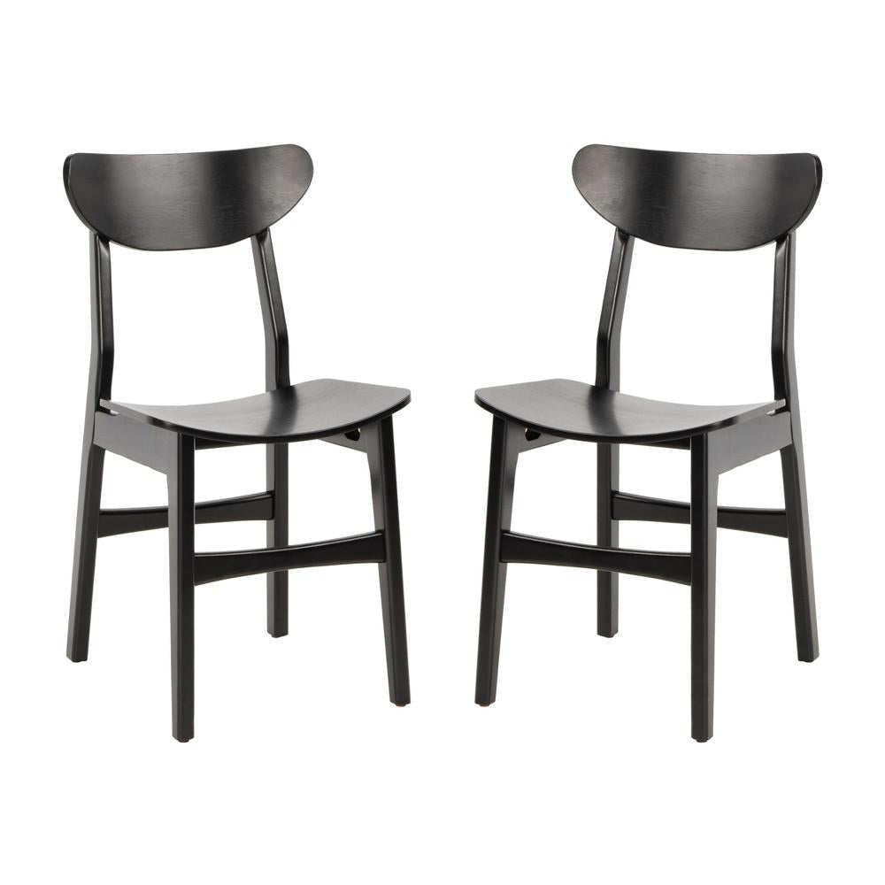Set of 2 Lucca Retro Dining Chair Black