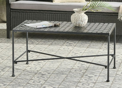 Alexander Outdoor Iron Coffee Table - Black