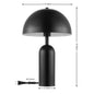 Safavieh Ryler 19" Mid-Century Black Metal Table Lamp with Black Shade