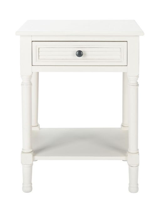 Tate 1 Drawer Accent Table Distressed White