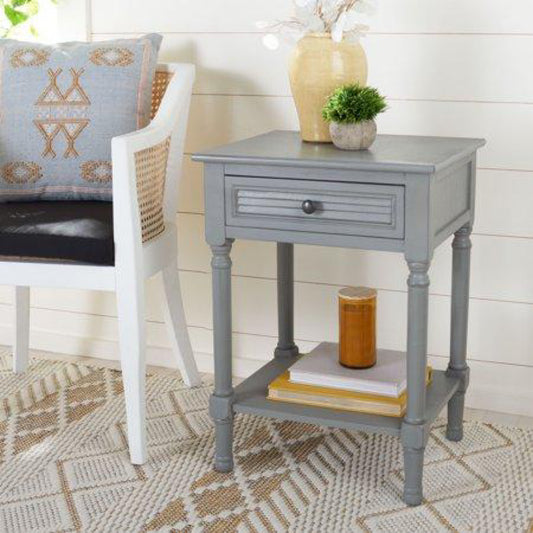 Tate 1 Drawer Accent Table Distressed Gray