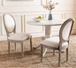 Set of 2 - Holloway French Brasserie Linen Oval Side Chair