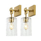SET OF 2 - Safavieh Tyrosa LED Brass Gold Glass Wall Sconce