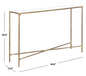 Jessa 12 in. Brass/White Rectangle Metal Console Table