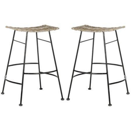 Set of 2 Counter Height Barstool Gray