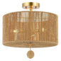 Safavieh Solmaz 15 in. Modern 3-Light Natural Paper Mount Light with Natural Paper Shade