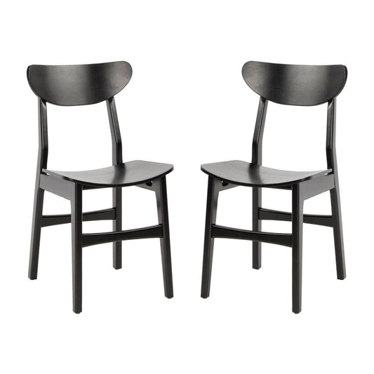 Set of 2 Lucca Retro Dining Chair Black